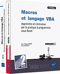 Macros et langage VBA - Coffret de 2 livres : Apprendre et s'entraîner par la pratique à programmer sous Excel (2e édition)