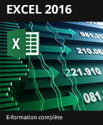 Formation en ligne Excel 2016 - Toutes les fonctionnalités d'Excel à votre portée + le livre numérique Excel 2016 OFFERT - Valable 1 an, en illimité