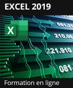 Formation en ligne Excel 2019 - Toutes les fonctionnalités d'Excel à votre portée + le livre numérique Excel 2019 OFFERT - Valable 1 an, en illimité