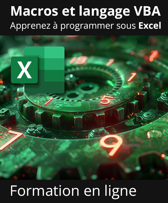 Formation en ligne Macros et langage VBA – Apprenez à programmer sous Excel - + le livre numérique Macros et langage VBA – Découvrez la programmation sous Excel OFFERT - Valable 1 an, en illimité