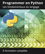 Formation en ligne - Programmer en Python + le livre en ligne Python 3 - Les fondamentaux du langage (3e édition) offert + 2h30 d'exercices interactifs