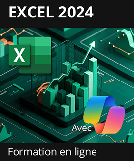 Formation en ligne Excel 2024 (et Microsoft 365) - Toutes les fonctionnalités d'Excel à votre portée - + le livre en ligne Excel (versions 2024 et Microsoft 365) OFFERT - Valable 1 an, en illimité