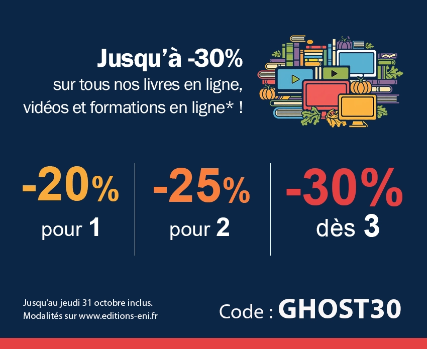 Jusqu'à -30% de réduction immédiate* sur les livres en ligne, vidéos et e-formations